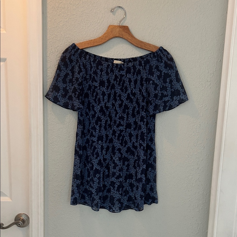 Michael Kors Dark Blue Patterned Blouse